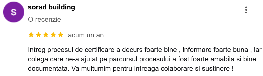 Sorad Building certificare iso